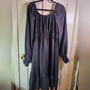 Shein Black Long-Sleeve Midi Dress, 4XL